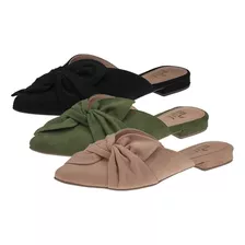 Kit 3 Pares Sapatilhas Feminino Estilo Mule Sapatos Atacado