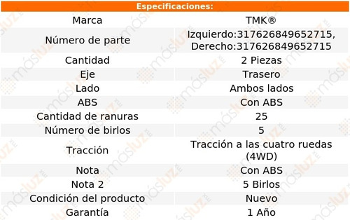 2- Mazas Traseras Patriot 2.4l 4 Cil 2008/2017 Tmk Foto 2