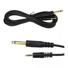 Kit 5 Cabo P2 Estereo P10 Mono 1,5 M Dupla Blindagem Dourado