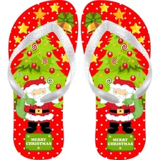 Chinelo Feliz Natal Árvore De Natal Papai Noel Boas Festas