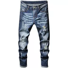 Jeans Lavados Con Parches Rotos [u]