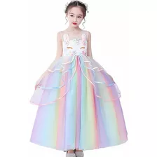 Vestido Unicornio Niña Bebe De Princesas Cumpleaños Disfraz