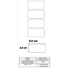 Etiqueta Transferencia Térmica 50 Mm X 25 Mm 1 Columna