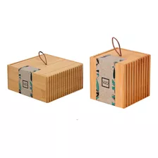 Set Caja Organizador Bambu Alhajero Maquillaje Decoración X2