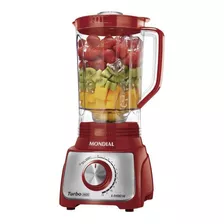 Liquidificador L-1100 Turbo Inox 1100w Vermelho Mondial Cor Vermelho/inox 110v