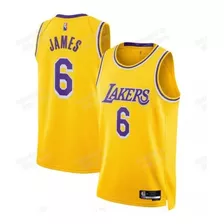 Regata Nba Lakers Lebron James 6 Amarela 