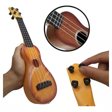 Brinquedo Violao Ukulele Infantil Acustico De Nylon Marrom