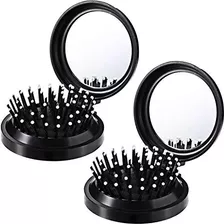 2 Pack Cepillos Para El Cabello Plegables Con Espejo De Viaj