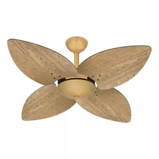 Ventilador De Teto Dourado Winds 4 Pás Freijó Ventax 220v