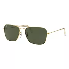 Ray-ban Aviator Caravan Rb3136 - Green - Cristal - Clásica - Polished Gold - Metal - Polished Gold/transparent - Metal - Standard