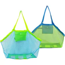 Bolsa De Playa De Malla,bolsa De Almacenamiento De Juguetes Color Blue+green