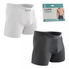 Kit 2 Cuecas Lupo Microfibra Boxer Masculinas Atacado Box