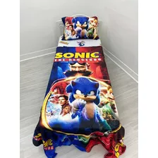 Manta E Fronha Sonic , Cobertor Fleece Solteiro Macio , 2pçs