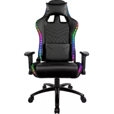 Silla De Escritorio Audiotek Mkz-lksgrgbtb301 Gamer Ergonómica Negra Con Tapizado De Cuero Sintético