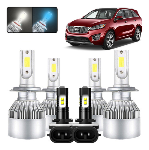 1 Par, 6000k H11b Bombillas Focos Led Luz Alta Y Baja Kia Sorento