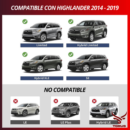 Barras Portaequipaje Para Toyota Highlander 2014-2019 Xle Foto 7