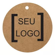 Tags Kraft Personalizado Com Logo - 100un 4cm