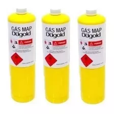 3 Refis Cilindro Gás Map 400g Dugold P/ Maçarico