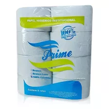 Fardo Papel Higiênico Prime 8 Rolão Branco 100% Celulose