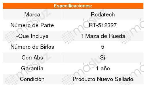 Maza Rueda Trasera Acura Tsx 04 Al 08 Foto 2