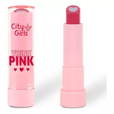 Pink Chic: Batom Puro Amor Think Pink Da City Girls Acabamento Mate/bilho Cor Batom Balm Think Pink 03