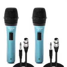 2 X Microfonos Dinamicos Supercardioide Voces Karaoke Cable