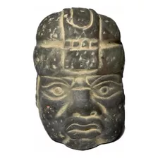 Artesanía Prehispánica De Barro Figura Cabeza Olmeca M