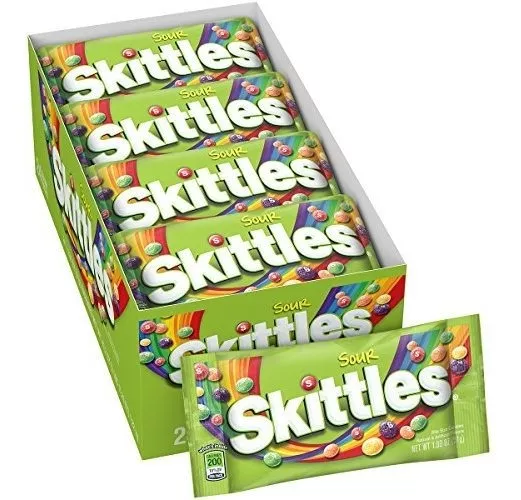 Skittles Sour Candy, 1.8 Onzas (24 Paquetes Individuales)