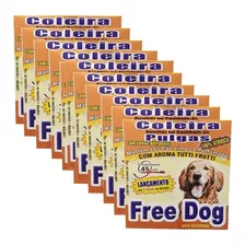 10 Coleiras Natural Anti Pulgas Free Dog 45cm Cães Atóxico