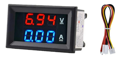 Voltimetro Amperimetro Medidor 99.9v 10a Display Rojo Y Azul