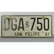 Placa Patente Antigua ,san Felipe 81.