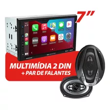 Central Multimídia Android Ios 2 Din + 2 Falantes 800w Boss