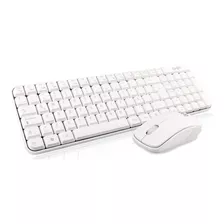 Kit Teclado Mouse Inalambrico Blanco Multimedia Compacto Usb