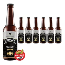 Cerveza Artesanal Sin Tacc Straus Black 330ml Pack X 6 Un