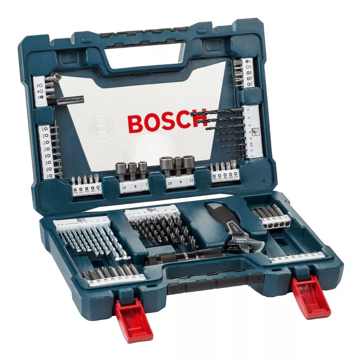 Jogo Kit De Ferramentas Brocas Titânio V-line Bosch 83 Pecas