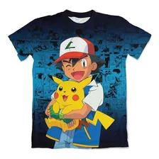 Camisa Mangá Ash E Pikachu - Pokémon M.3