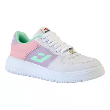 Tenis Niña Mujer Escolar Blanco Deportivo Colores Casual