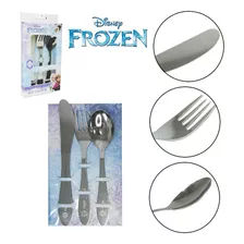 Kit Talher Inox Infantil Bebe Criança Colher 3 Pcs -frozen