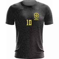 Camisa Camiseta Brasil Personalizada Com Nome Numero Azul !