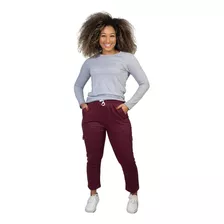 Calça Cargo Outono/inverno Comprida Macia Algodão Feminina