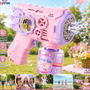 Brinquedo Pistola Lança Bolha Sabão Maquina Bolha De Sabão Automática Sopra Bolhas Gigante Big Bolinha Fazedor De Bolhas De Sabao C/ Luz Cor Rosa - Marca Redfin