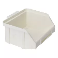 Kit 10 Caixa Bin Organizadora N°01 Cor Branco