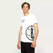 Polera Nba Brooklyn Nets Color Blanco De Algodón De Hombre