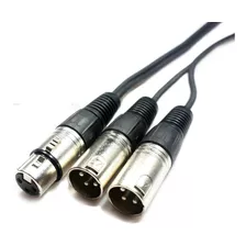 Cabo Y Xlr Duplo (m) X Xlr (f) 3pin De 50cm