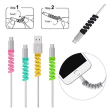 Protector Para Cables De Silicona En Espiral Pack X6