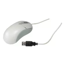 Mouse Branco Óptico Ergonómico Itautec Usb Com Fio -