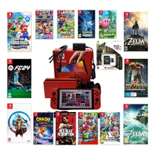 Nintendo Switch Oled Mario Red 512gb Ch!p Magia Con Juegos!!