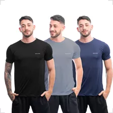 Kit 3 Camisas Dry Fit Academia Esportiva Com Proteção Uv