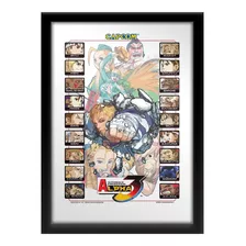 Quadro Street Fighter Alpha 3 Pôster Arcade Capcom 33x45cm