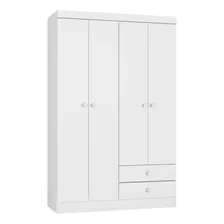 Guarda Roupa Louise 4 Portas Infantil Branco 1144 Ajl Móveis